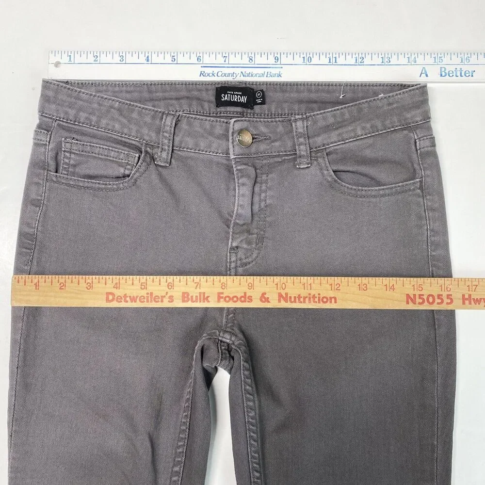 Kate Spade Jeans Saturday Skinny Womens 27 Gray Stretch Denim Jeans *Flaw